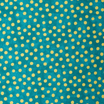 Christmas Spirit - Dot Splendor Teal/Gold 2 Yard Cut