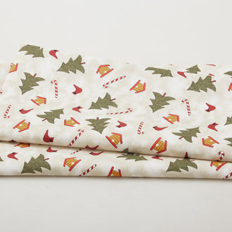 Snowballs - Tree Festival Cream 2 Yard Cut