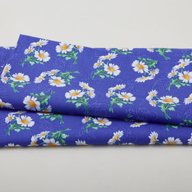 Daisy Scroll - Royal 2 Yard Cut