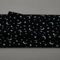 Black & Boo Favorites - Glow in the Dark Little Stars & Moons Black 2 Yard Cut