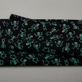 Black & Boo Favorites - Glow in the Dark Little Skeletons Black 2 Yard Cut