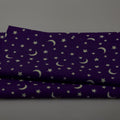Black & Boo Favorites - Glow in the Dark Little Stars & Moons Purple 2 Yard Cut