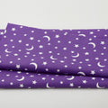 Black & Boo Favorites - Glow in the Dark Little Stars & Moons Purple 2 Yard Cut