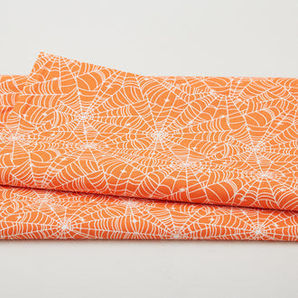 Black & Boo Favorites - Glow in the Dark Webby Orange 2 Yard Cut