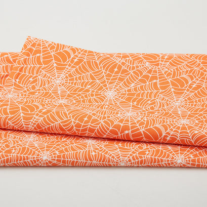 Black & Boo Favorites - Glow in the Dark Webby Orange 2 Yard Cut
