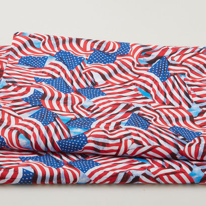 Patriotic 108" - All American Flags Red/Blue 3 Yard Cut