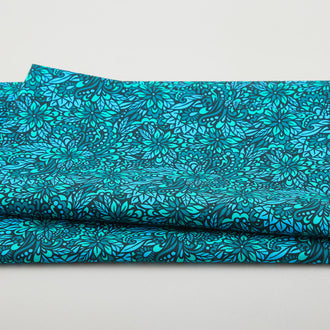 Gratitude and Grace - Peaceful Garden Teal 2 Yard Cut