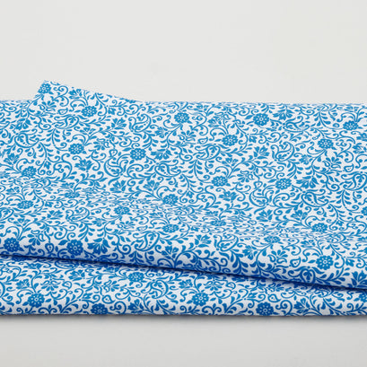 Gratitude and Grace - First Flower Blue 2 Yard Cut