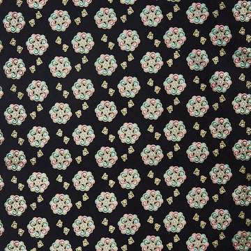 Shangri-La - Medallion Burst Metallic Black/Multi 2 Yard Cut