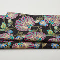 Shangri-La - Fanflower Metallic Black/Multi 2 Yard Cut