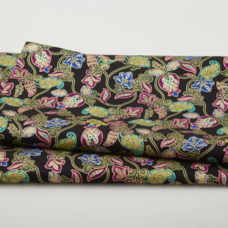 Shangri-La - Shangri-La Trail Metallic Black/Multi 2 Yard Cut