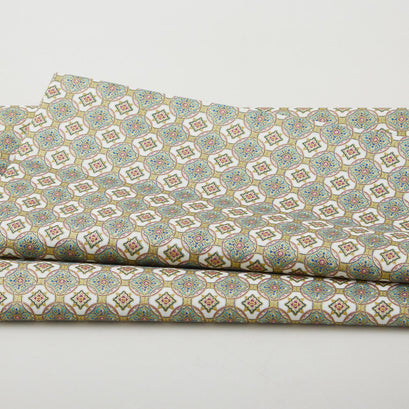 Shangri-La - Tile Medallion Cream/Multi 2 Yard Cut