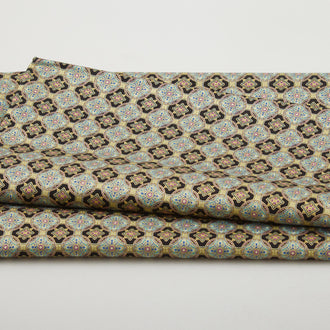 Shangri-La - Tile Medallion Black/Multi 2 Yard Cut