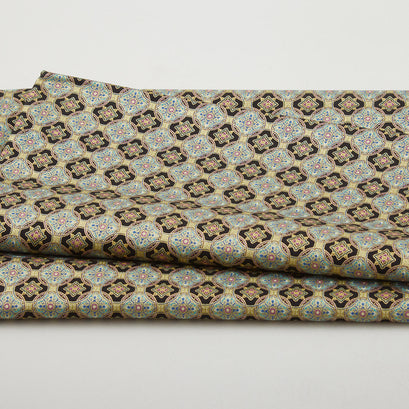 Shangri-La - Tile Medallion Black/Multi 2 Yard Cut