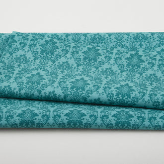 A Beautiful Life - Truly Damask Teal 2 Yard Cut