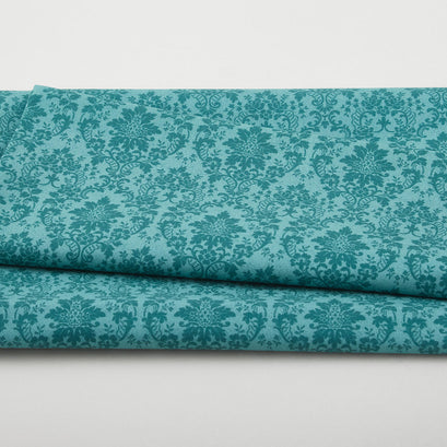 A Beautiful Life - Truly Damask Teal 2 Yard Cut