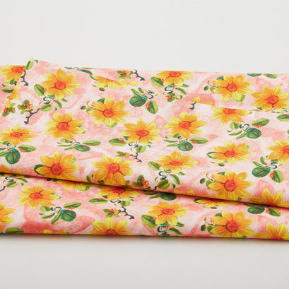 A Beautiful Life - Sunflower Beauty Peach 2 Yard Cut
