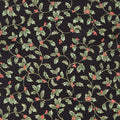 A Botanical Season - Holly and Berries Black 2 Yard Cut