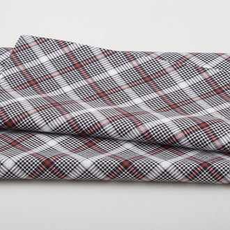 A Botanical Season - Festive Tartan Grey/Red 2 Yard Cut