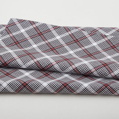 A Botanical Season - Festive Tartan Grey/Red 2 Yard Cut