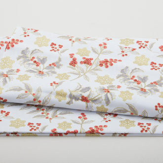 A Botanical Season - Festive Holly Toss Grey 2 Yard Cut