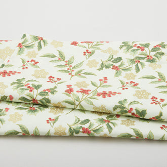 A Botanical Season - Festive Holly Toss Celery 2 Yard Cut