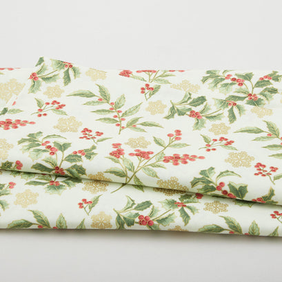 A Botanical Season - Festive Holly Toss Celery 2 Yard Cut