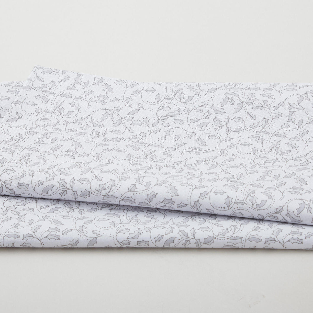 A Botanical Season - Holly Leaf Scroll Grey 2 Yard Cut