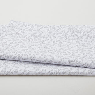 A Botanical Season - Holly Leaf Scroll Grey 2 Yard Cut