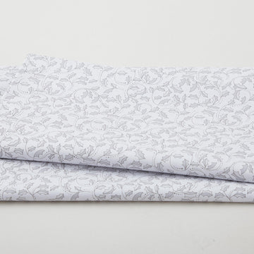 A Botanical Season - Holly Leaf Scroll Grey 2 Yard Cut