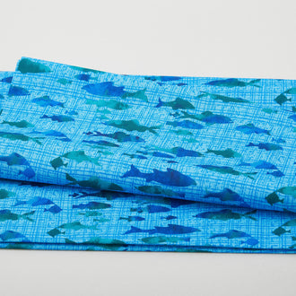 Atlantis (Mythical Mermaids) - Fish Medium Blue 2 Yard Cut