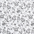Bandana Medley - Bandana Floral White/Black 2 Yard Cut