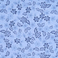 Blue Rhapsody - Dotted Blossoms Medium Blue 2 Yard Cut