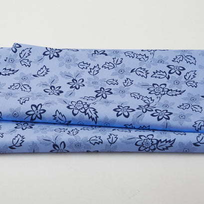 Blue Rhapsody - Dotted Blossoms Medium Blue 2 Yard Cut