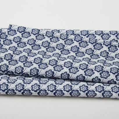 Blue Rhapsody - Buttercup White/Navy 2 Yard Cut