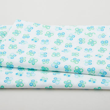 Daisy Up - Butterfly Swirl Turquoise 2 Yard Cut
