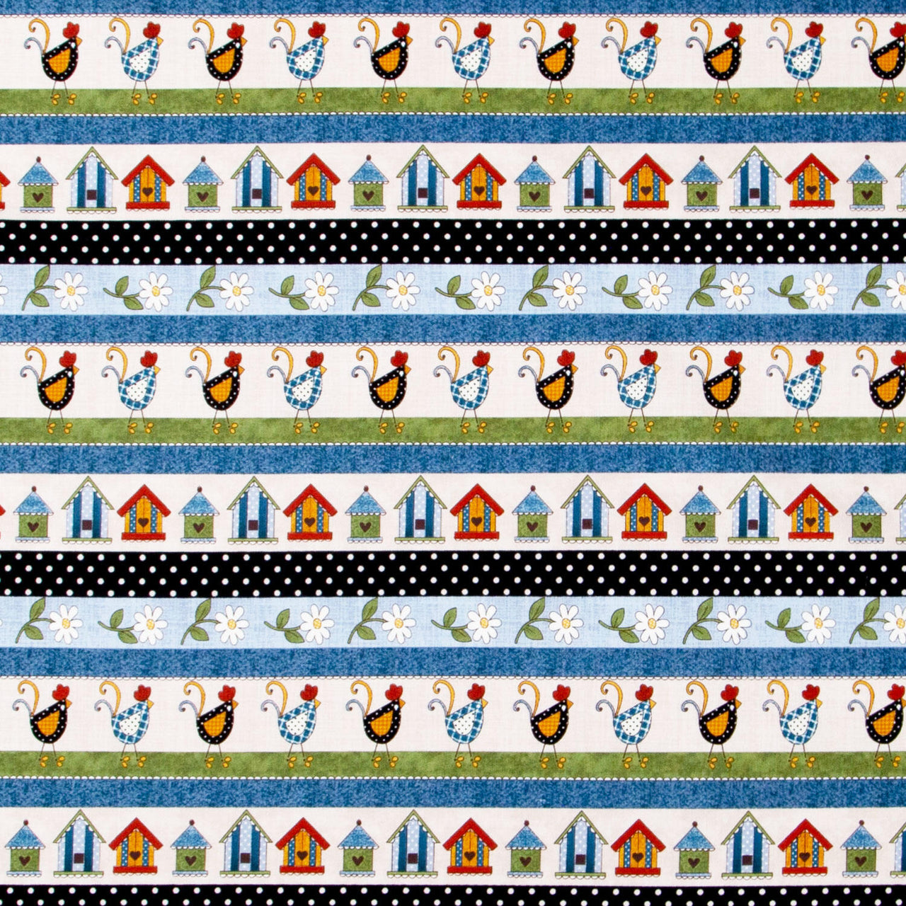 Prairie Chicks - Stripe Blue Yardage