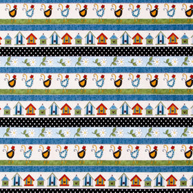 Prairie Chicks - Stripe Blue Yardage