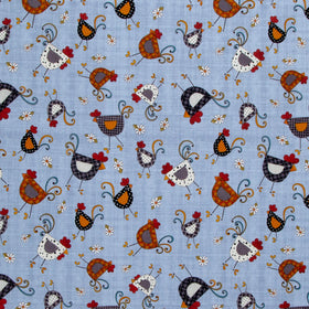 Prairie Chicks - Chicken Dance Blue Yardage