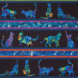 Cat Artistry - Cat Stripe Black Yardage