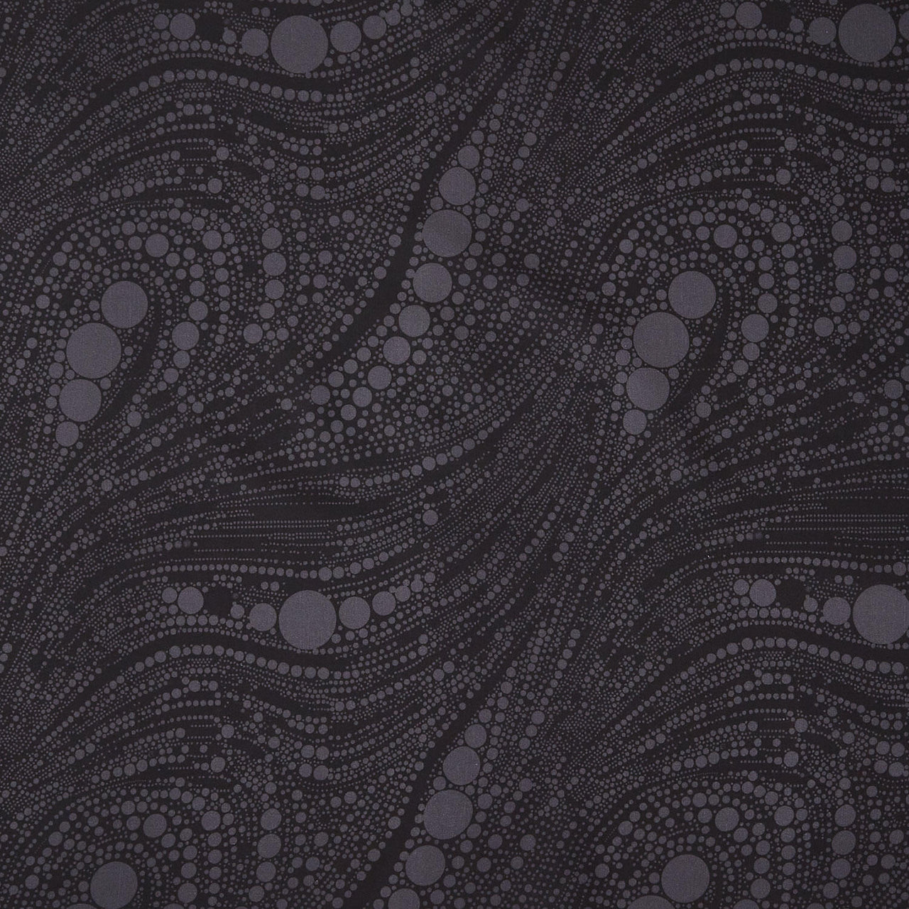 Cat Artistry - Circled Swirl Black Yardage