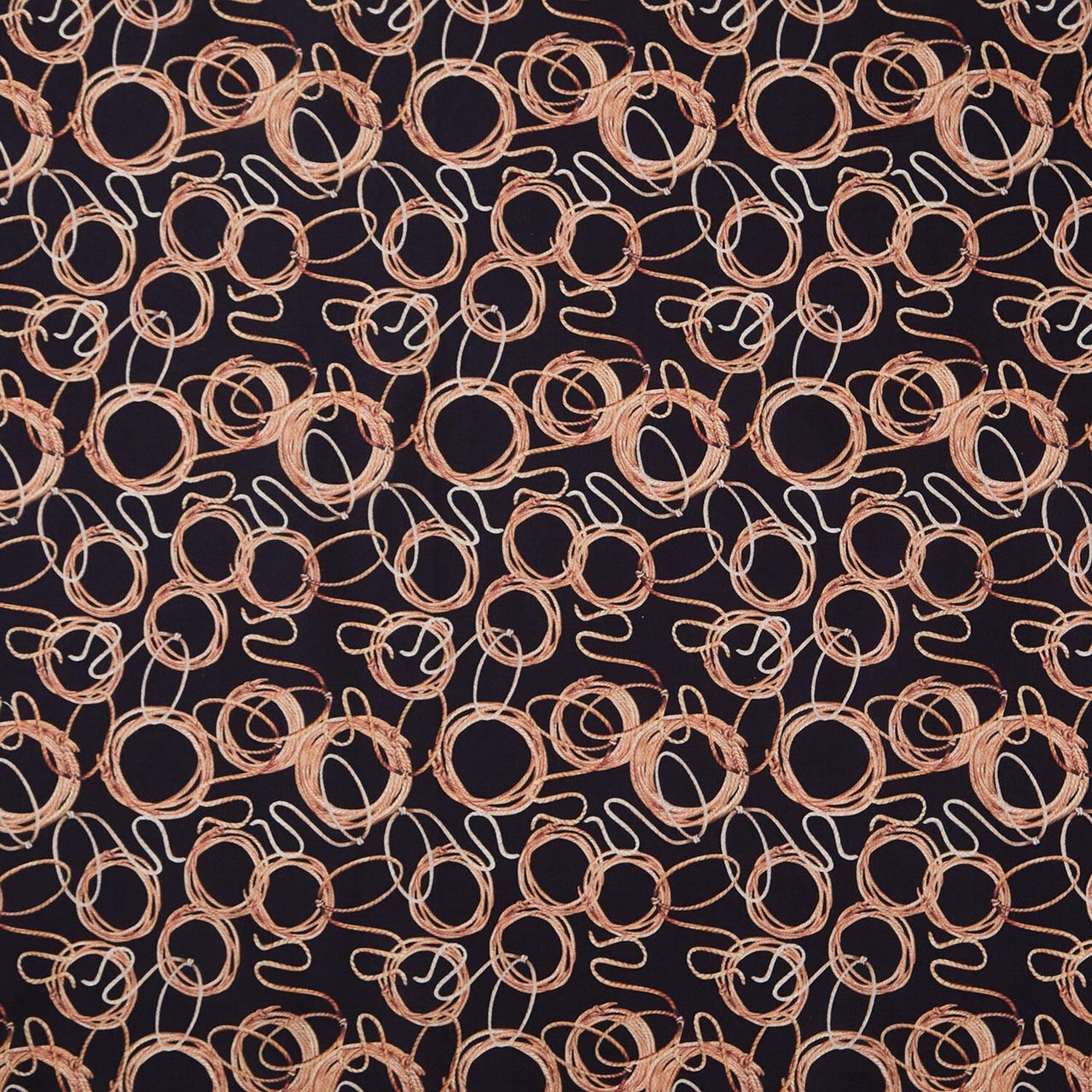 Gone Country - Lasso Allover Black Yardage