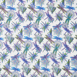Dragonfly Wonder - Small Dragonfly White Digitally Printed Yardage