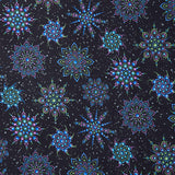 Dragonfly Wonder - Beaded Medallion Black Digitally Printed Yardage