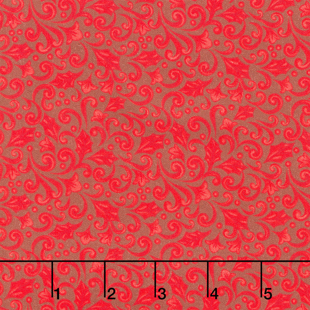 Highland Glen - Winter Scroll Red Yardage