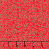 Highland Glen - Winter Scroll Red Yardage