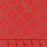 Merry Cats - Tartan Season Red Yardage
