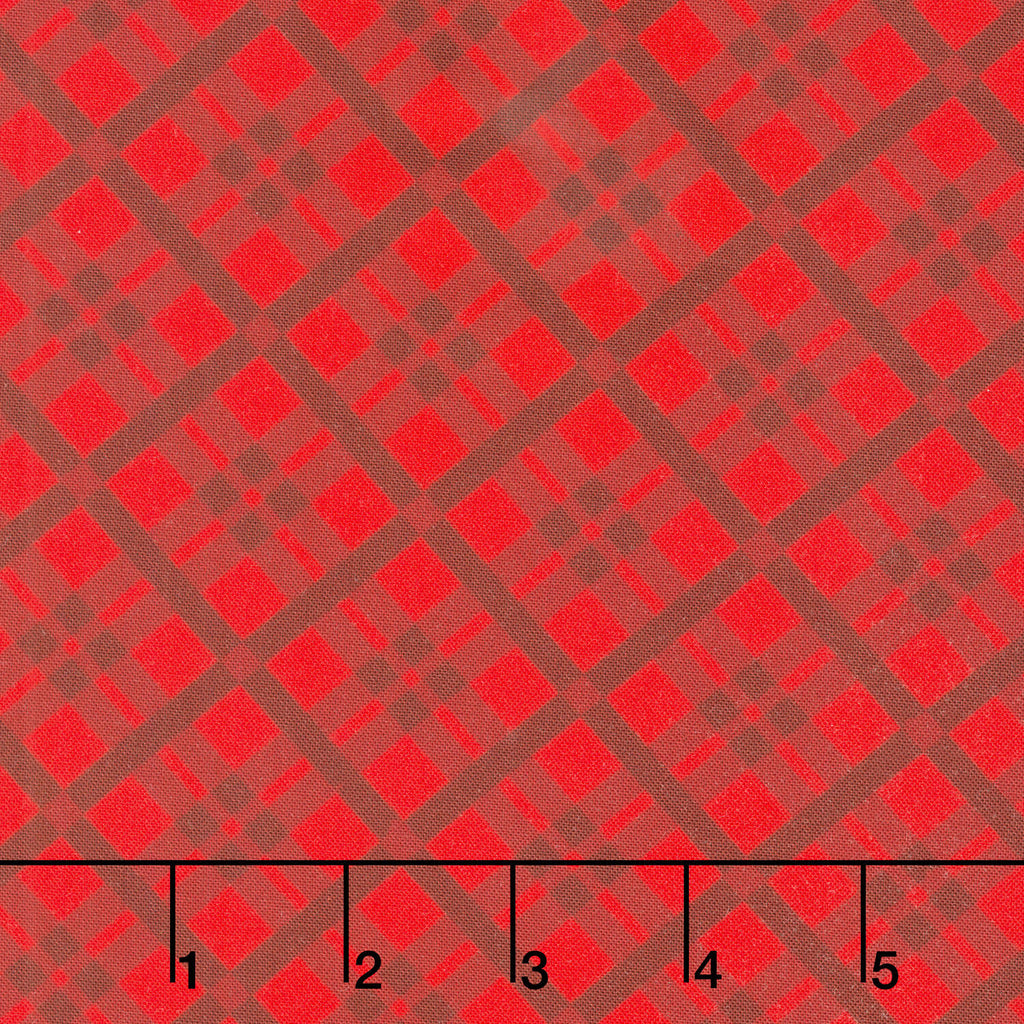 Merry Cats - Tartan Season Red Yardage