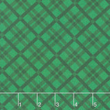 Merry Cats - Tartan Season Green Yardage