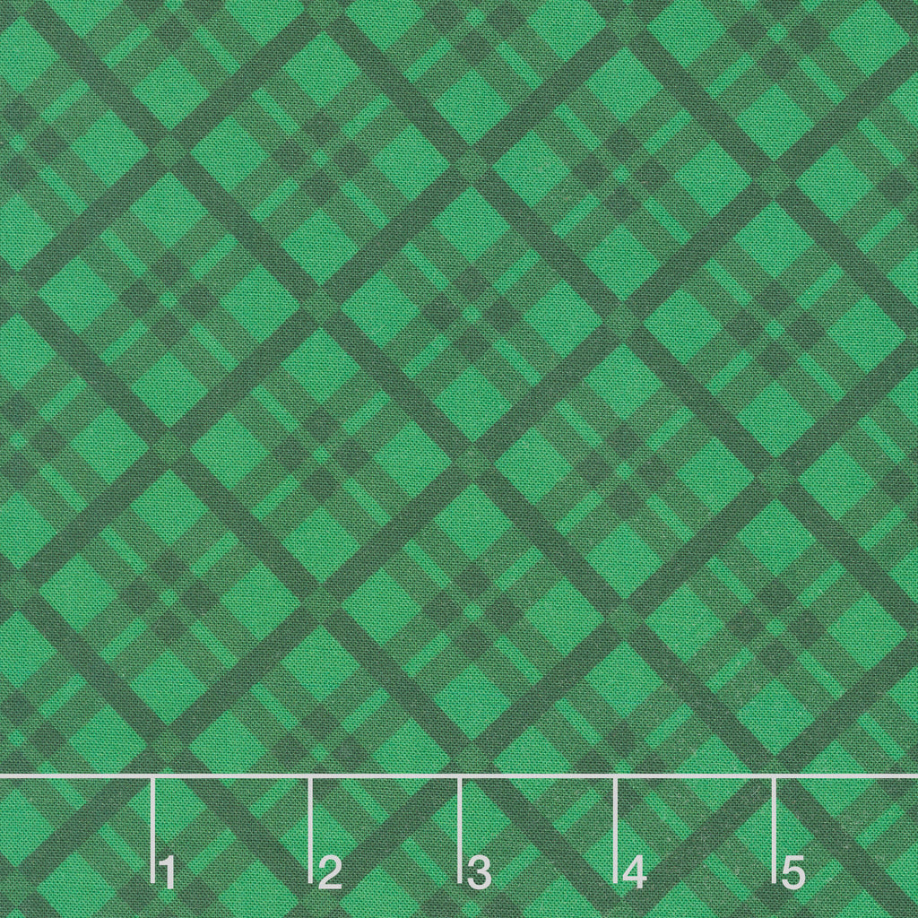 Merry Cats - Tartan Season Green Yardage